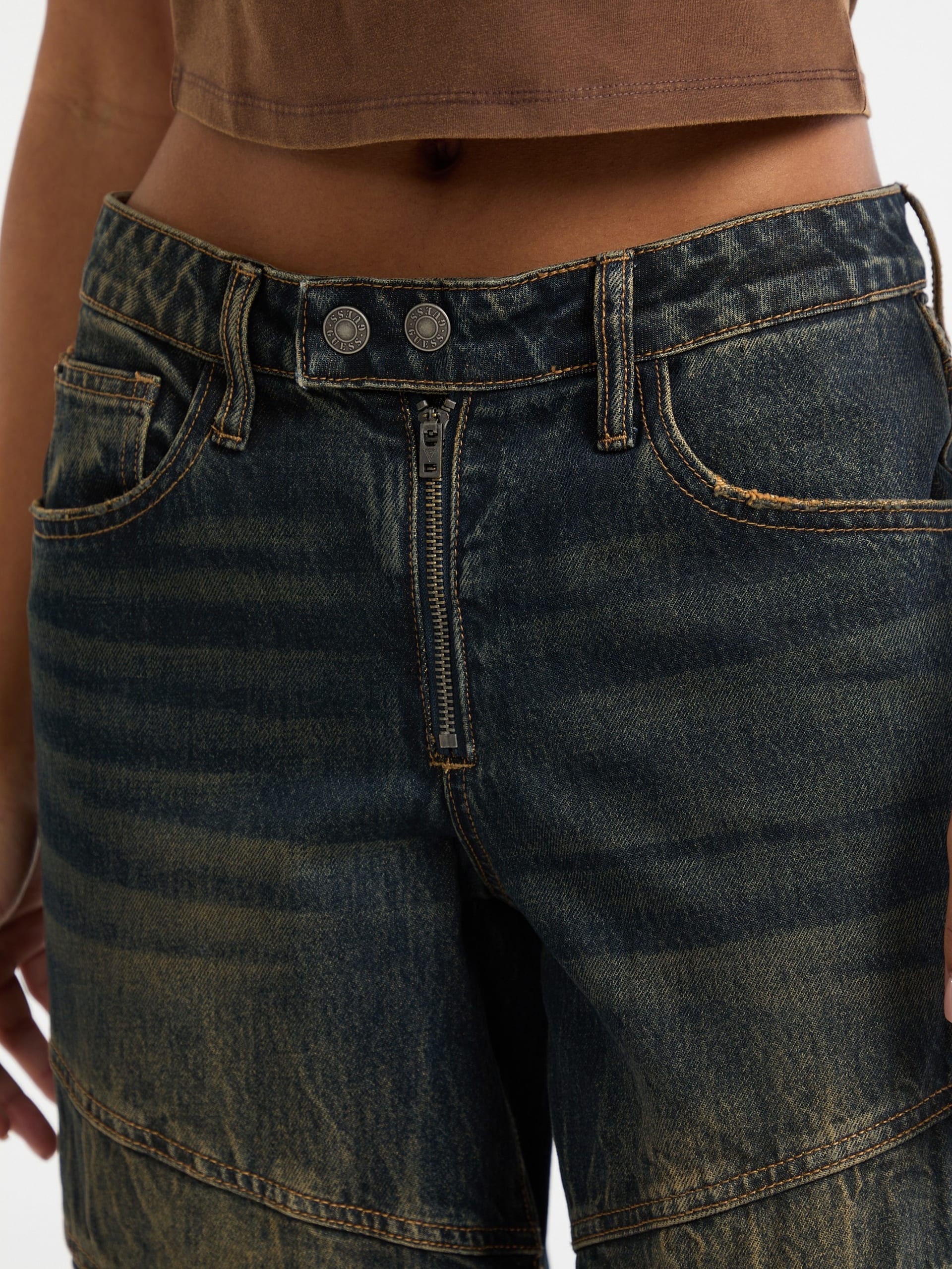 Calça jeans GUESS Originals Moto de perna larga