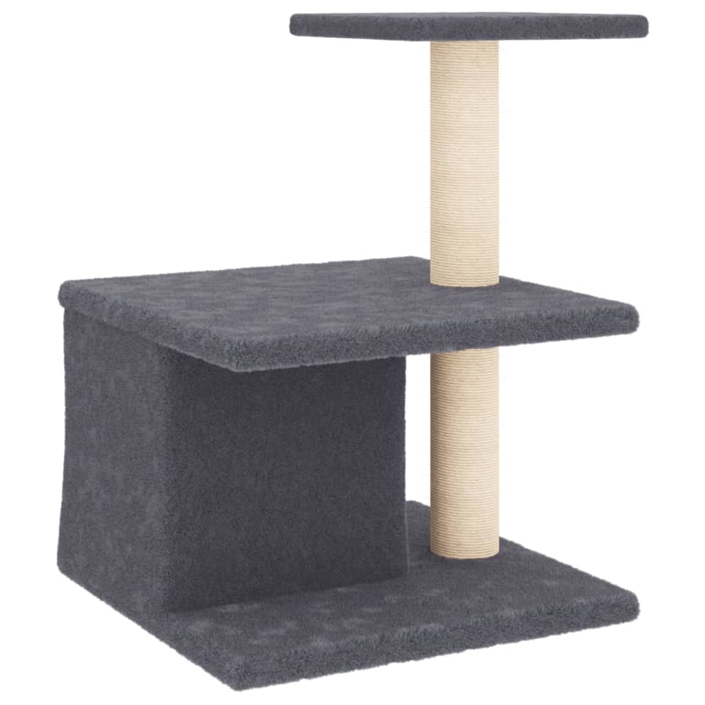 Arranhador para gatos vidaXL com hastes de sisal cinza escuro, 48 cm