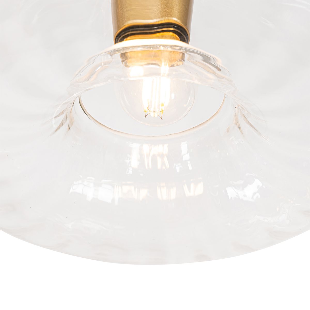 Smart plafondlamp goud met glas incl. Wifi P45 - Ayesha