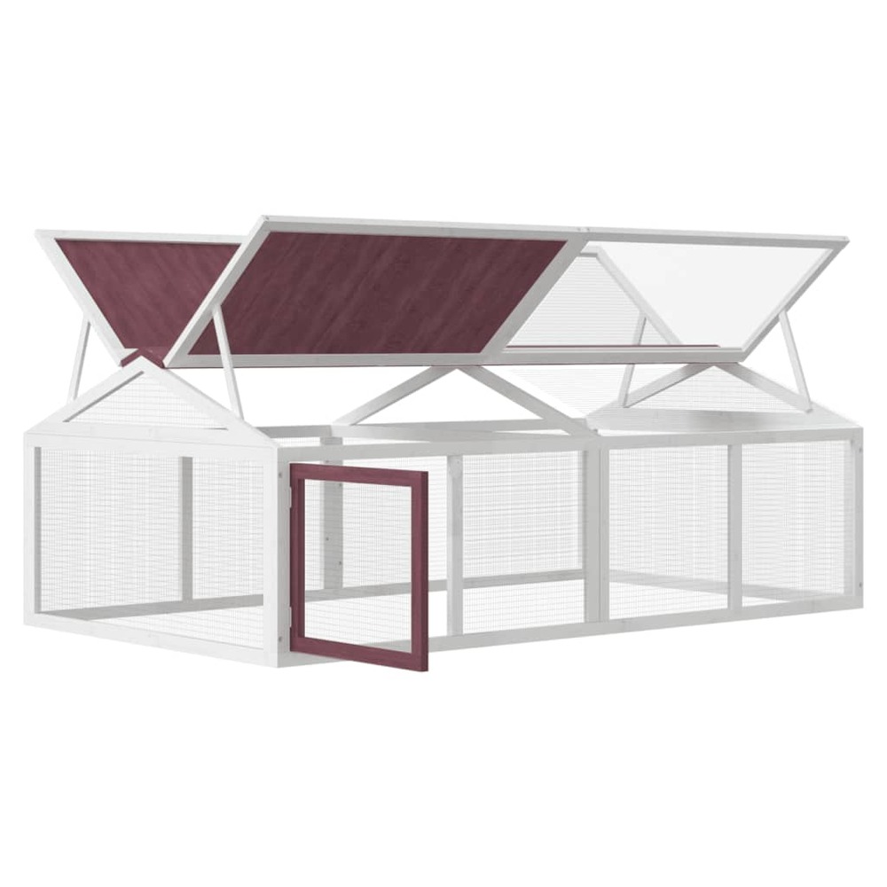 Enclos animaux moka 200x112,5x74 cm bois massif de pin