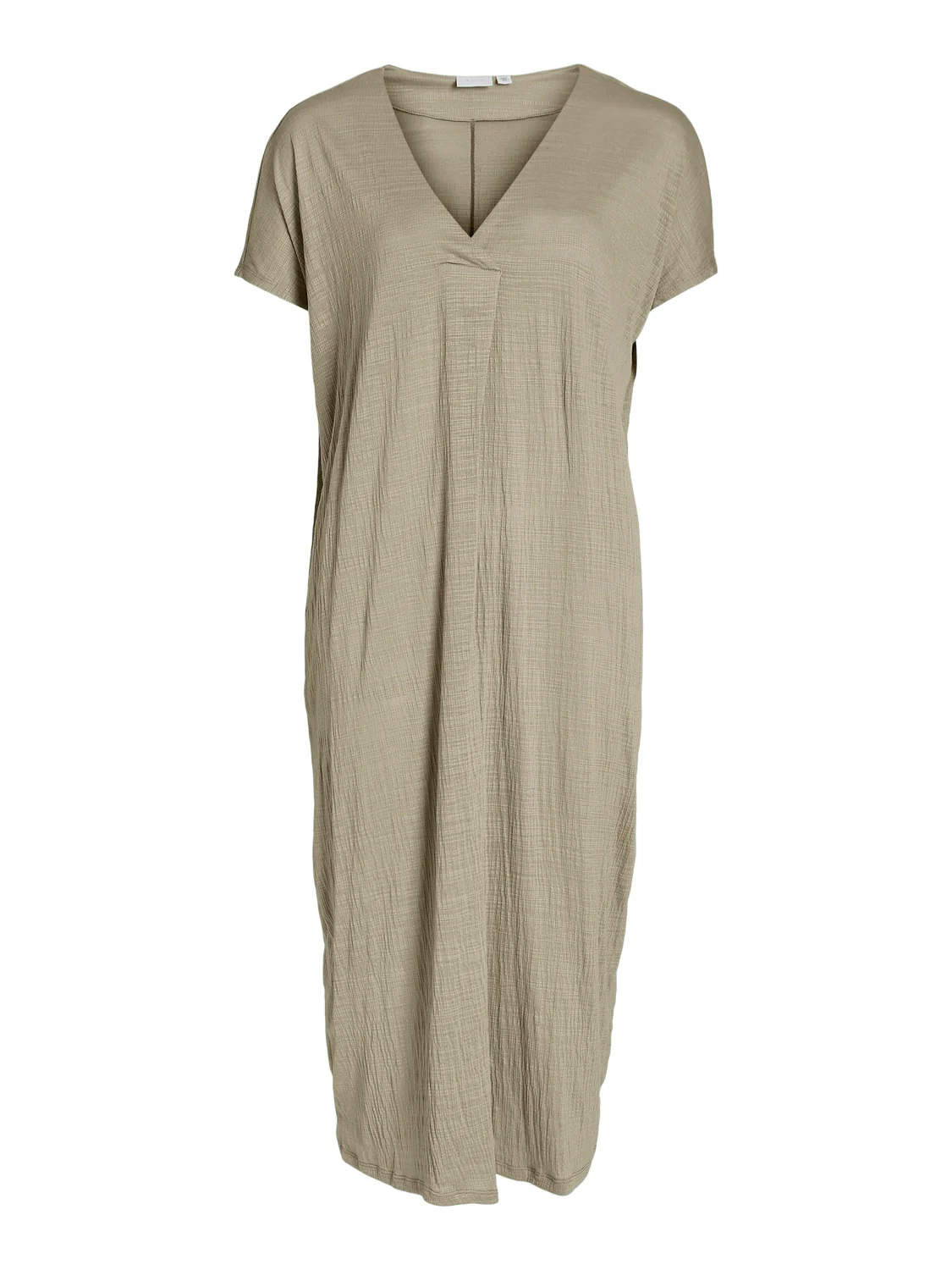 Vila  Vibrielle V-neck midi kjole - Feather Gray