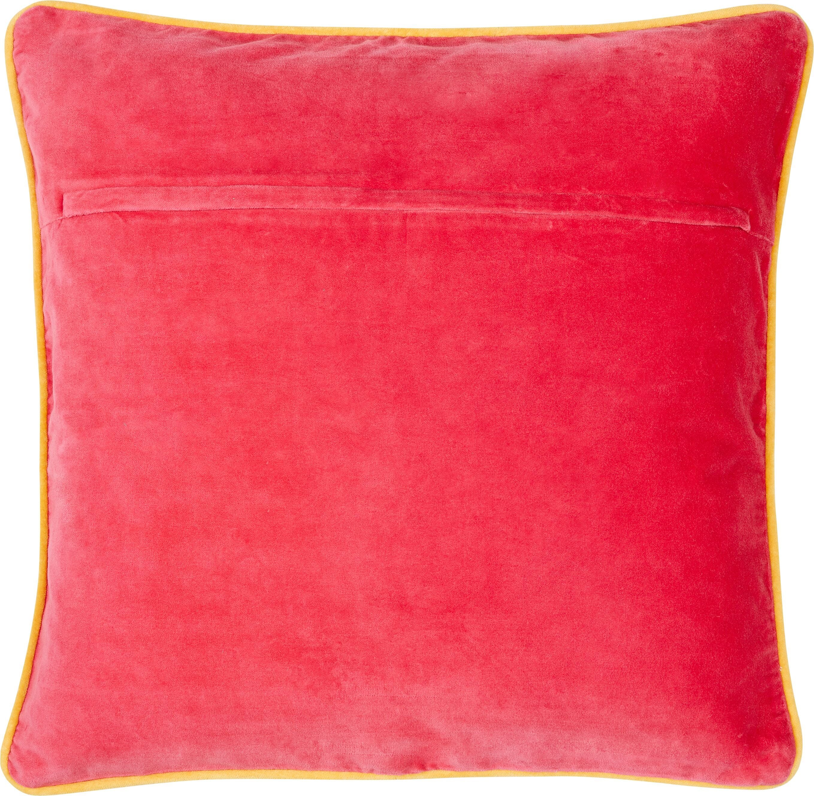 VELVET Zierkissen - rot / B: 50.0 cm x H: 50.0 cm