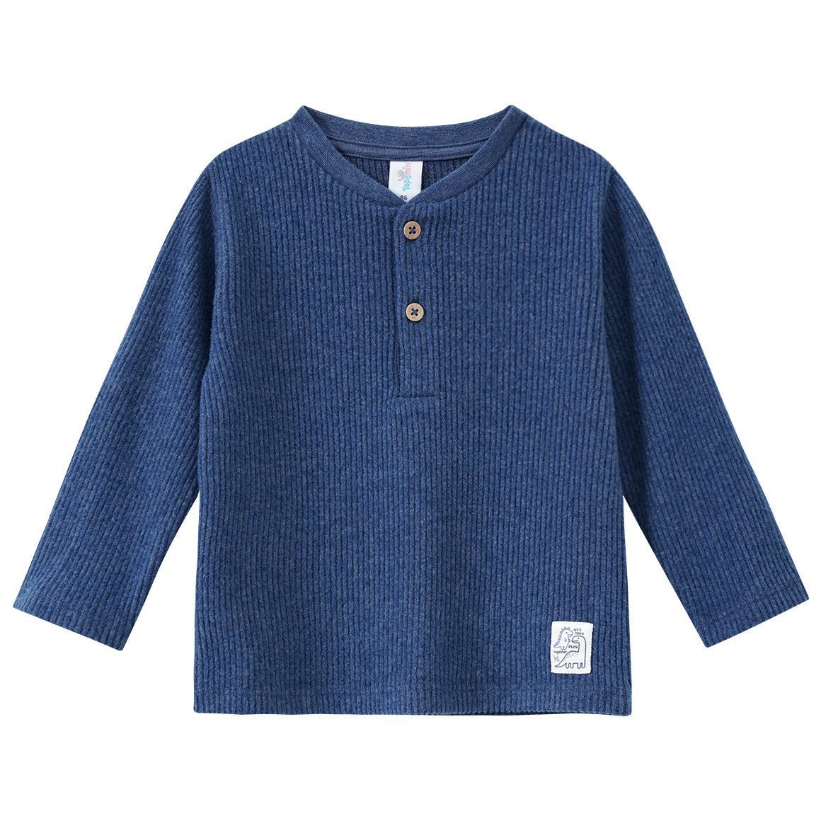 Topomini Baby Langarmshirt mit Rippstruktur dunkelblau