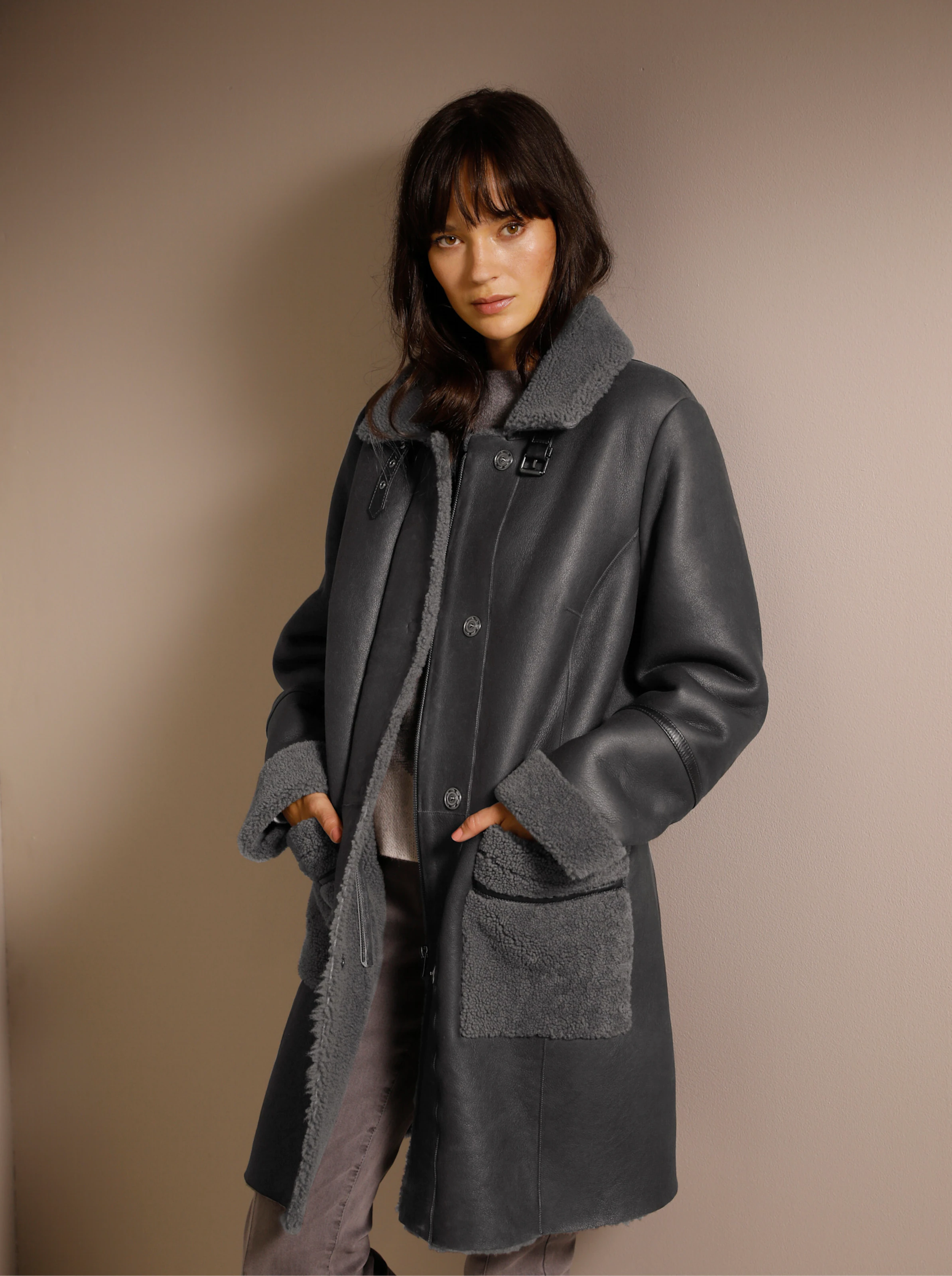 Lammfell-Jacke