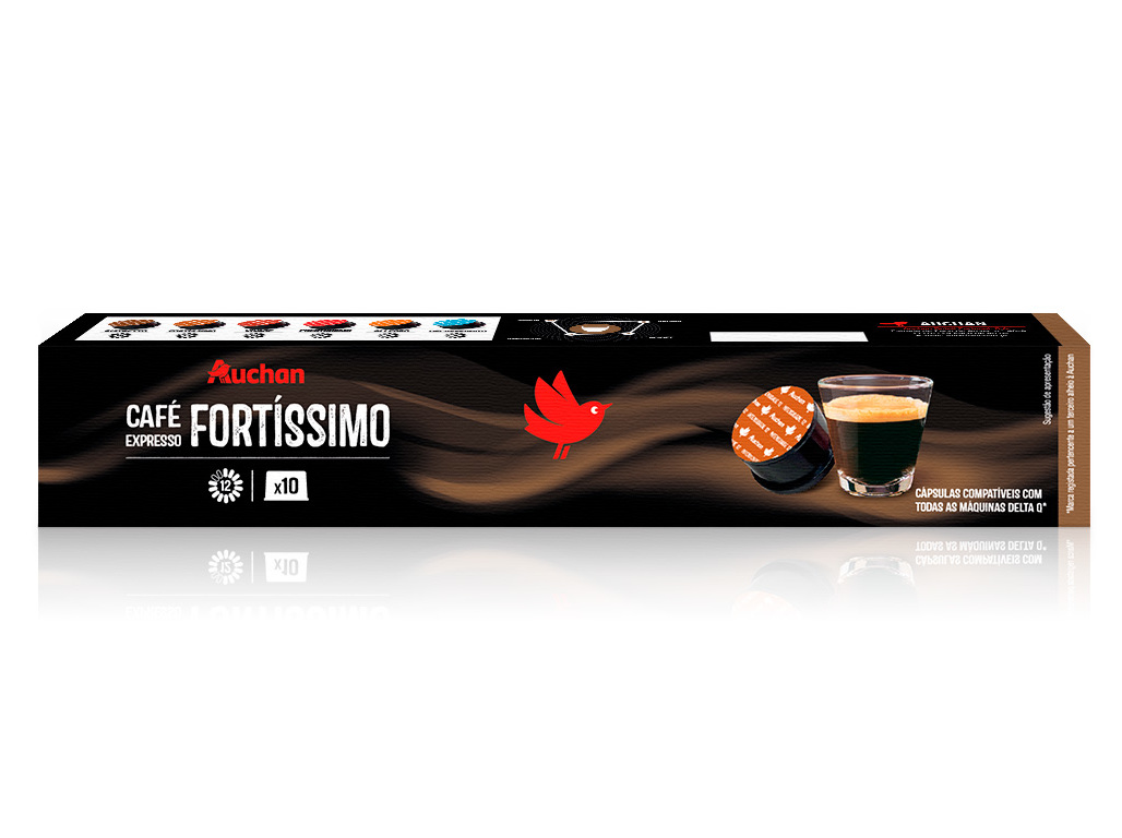 CAFÉ AUCHAN EXPRESSO DQ FORTISSIMO INTENSIDADE 12 10UN