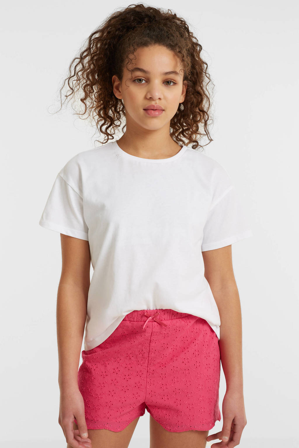 anytime broderie short roze