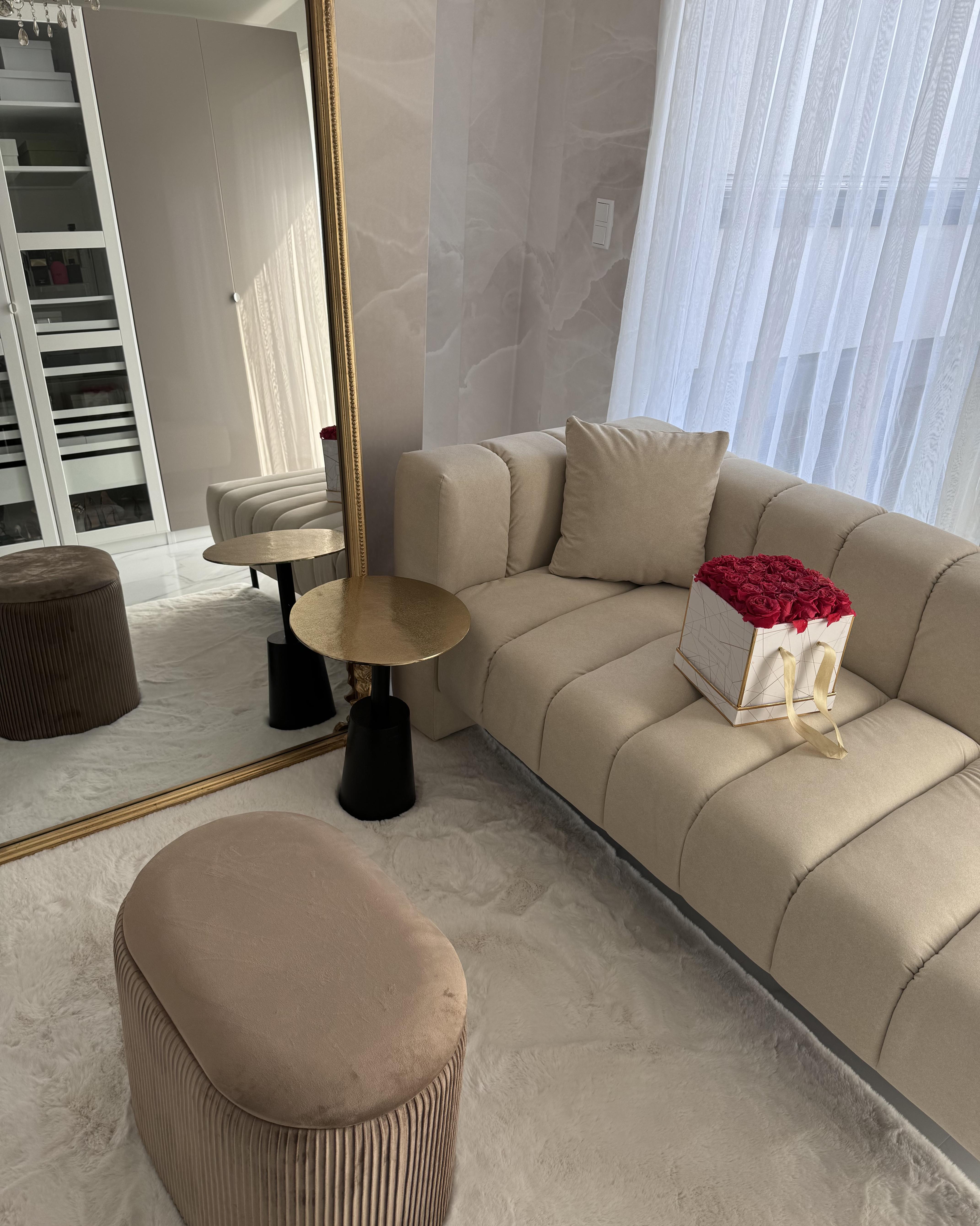 Poef met opbergruimte RICHLAND Fluweel Beige