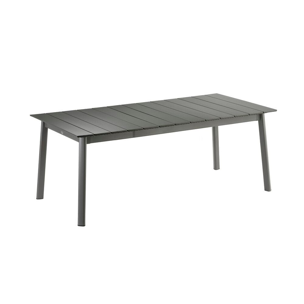 Ausziehbarer Gartentisch für 8 bis 10 Personen Oron Aluminium-Latten Grau Titane