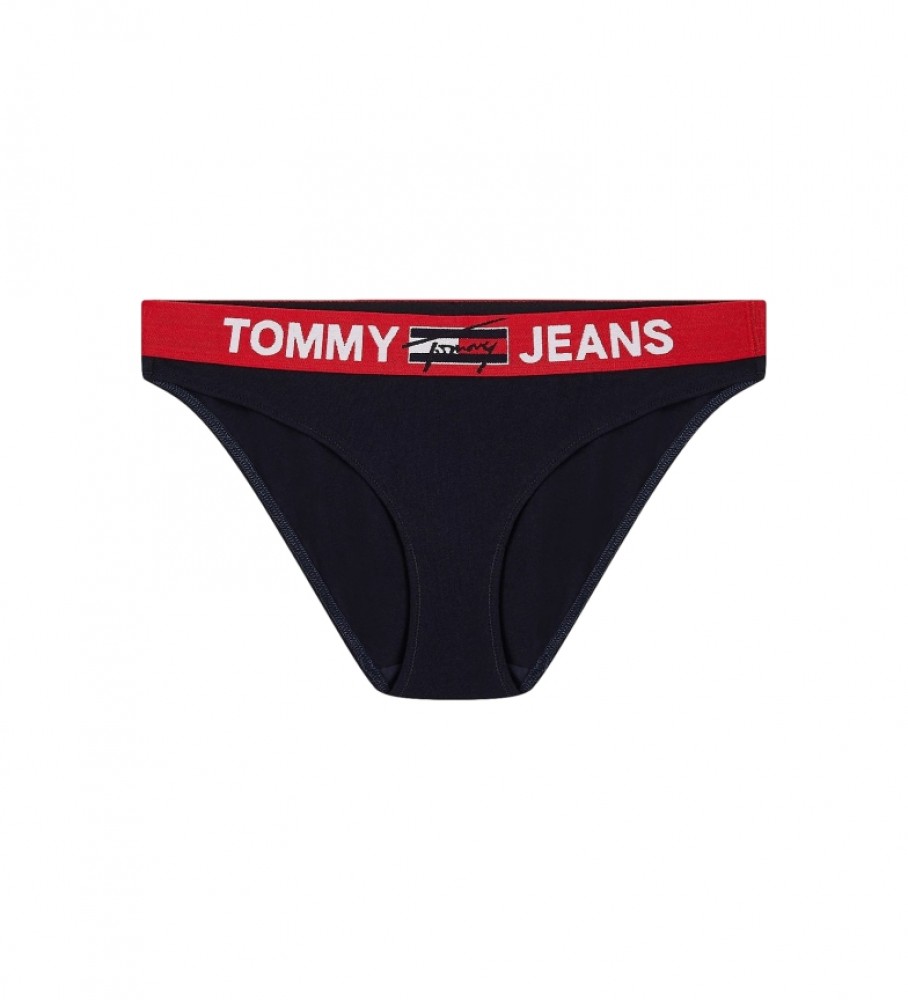 Cuecas Tommy Hilfiger com contraste azul marinho na cintura.