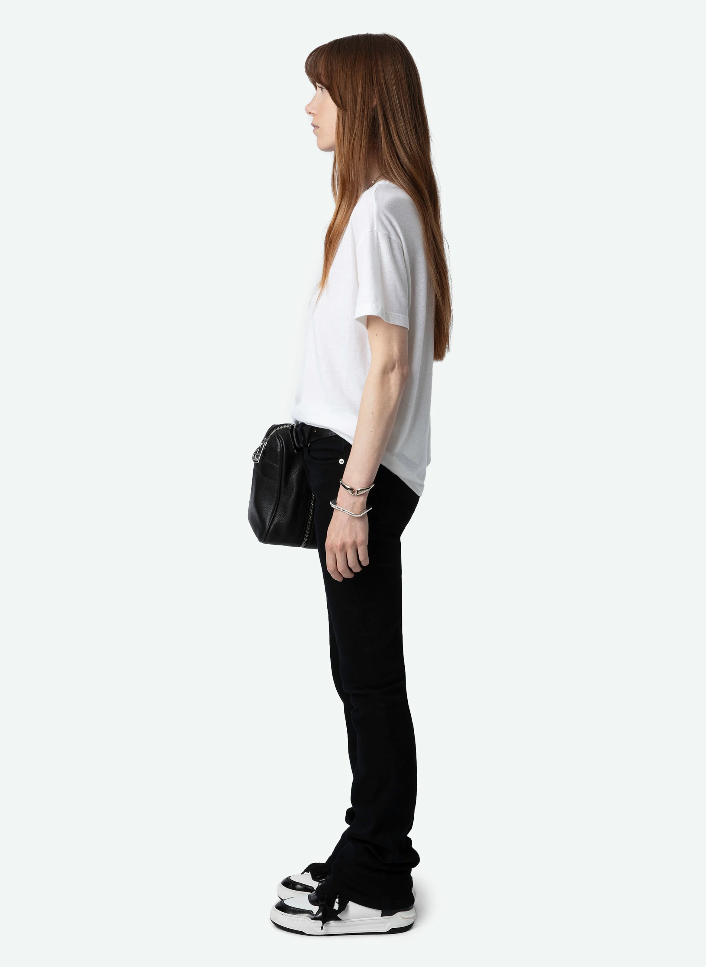 MARTA - Tee-shirt droit en coton et lin mélangés | Blanc