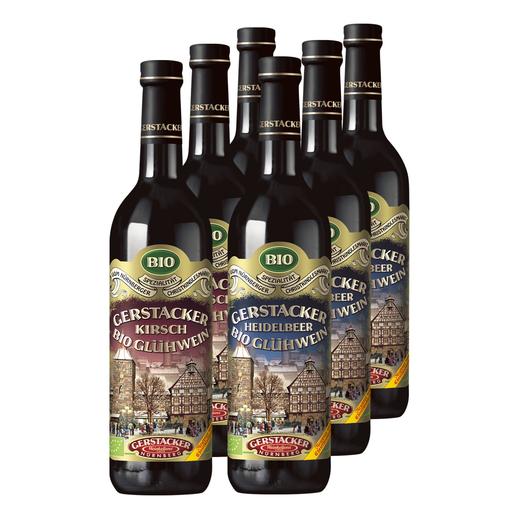 Gerstacker Bio Kirsch-/ Heidelbeer-Glühwein 8,5 % vol 6 x 0,745 Liter