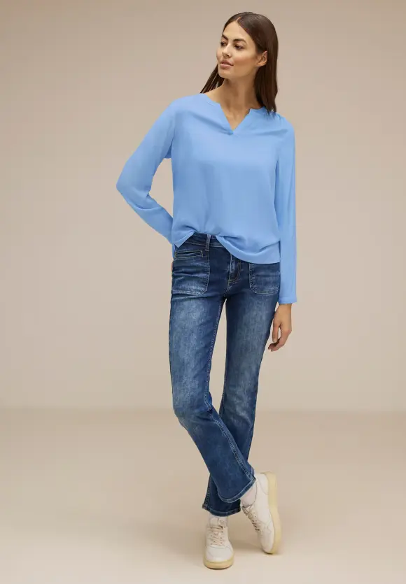 Viskosebluse - original blue