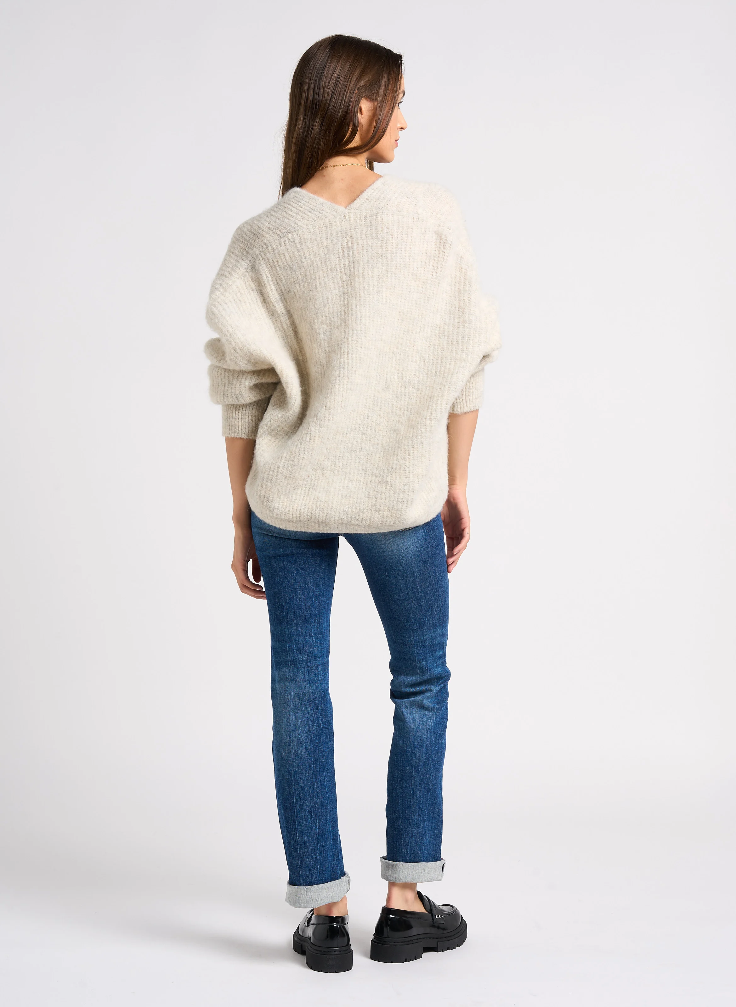 EAST - Gilet ouvert en laine et alpaga mélangé | Beige