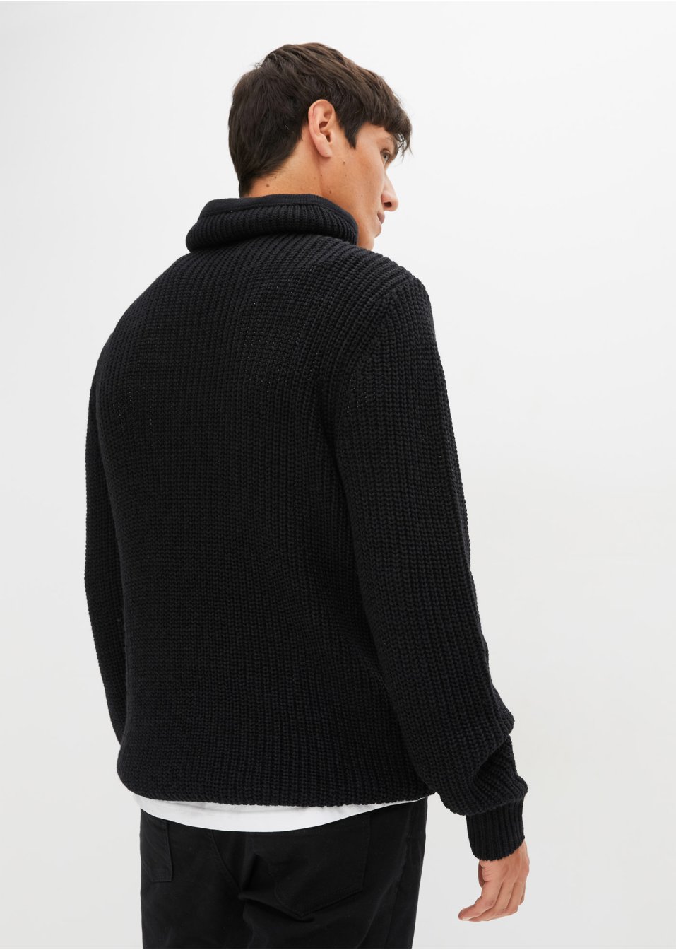 Pull à col châle avec polyester recyclé