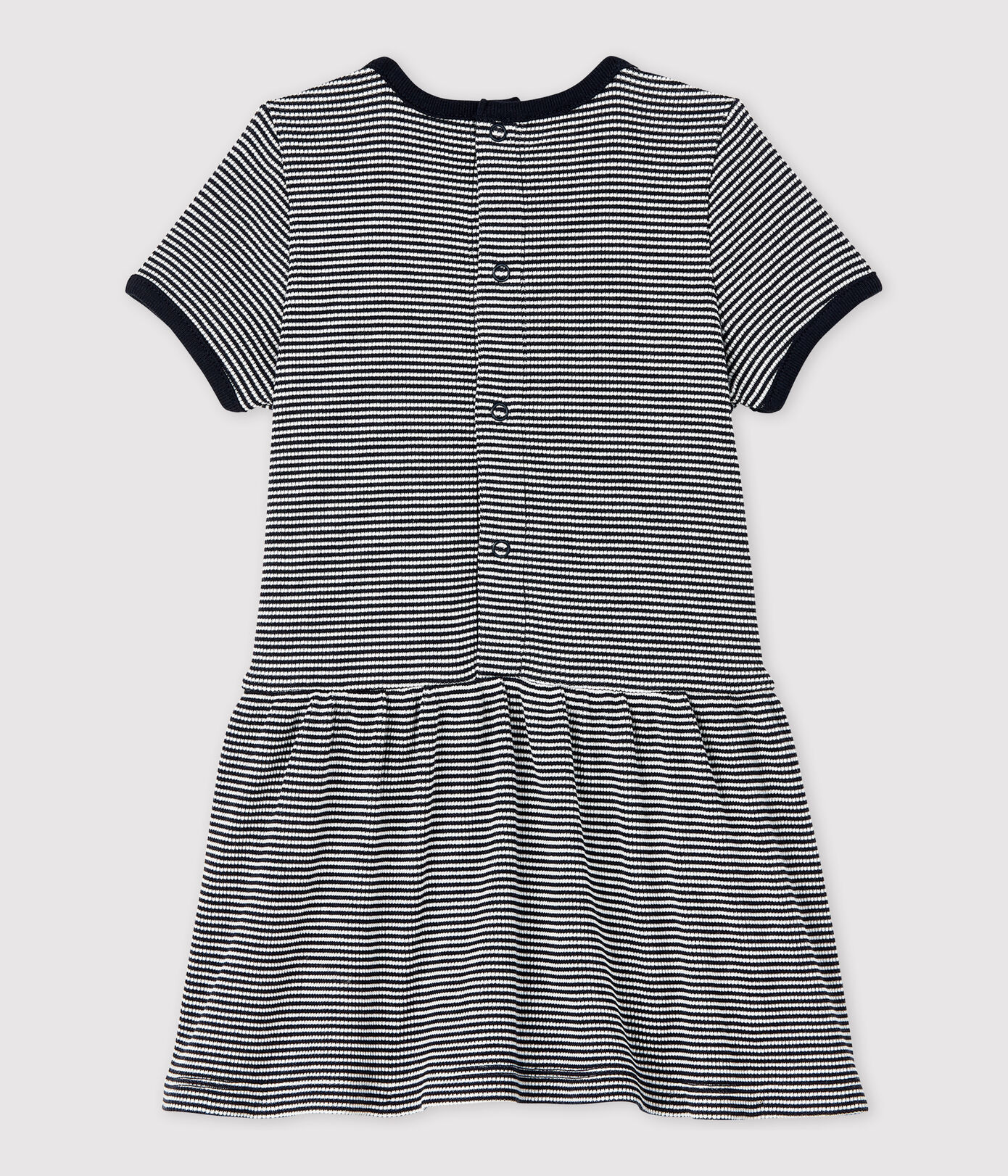 Robe manches courtes en côte 2x2 bébé fille.