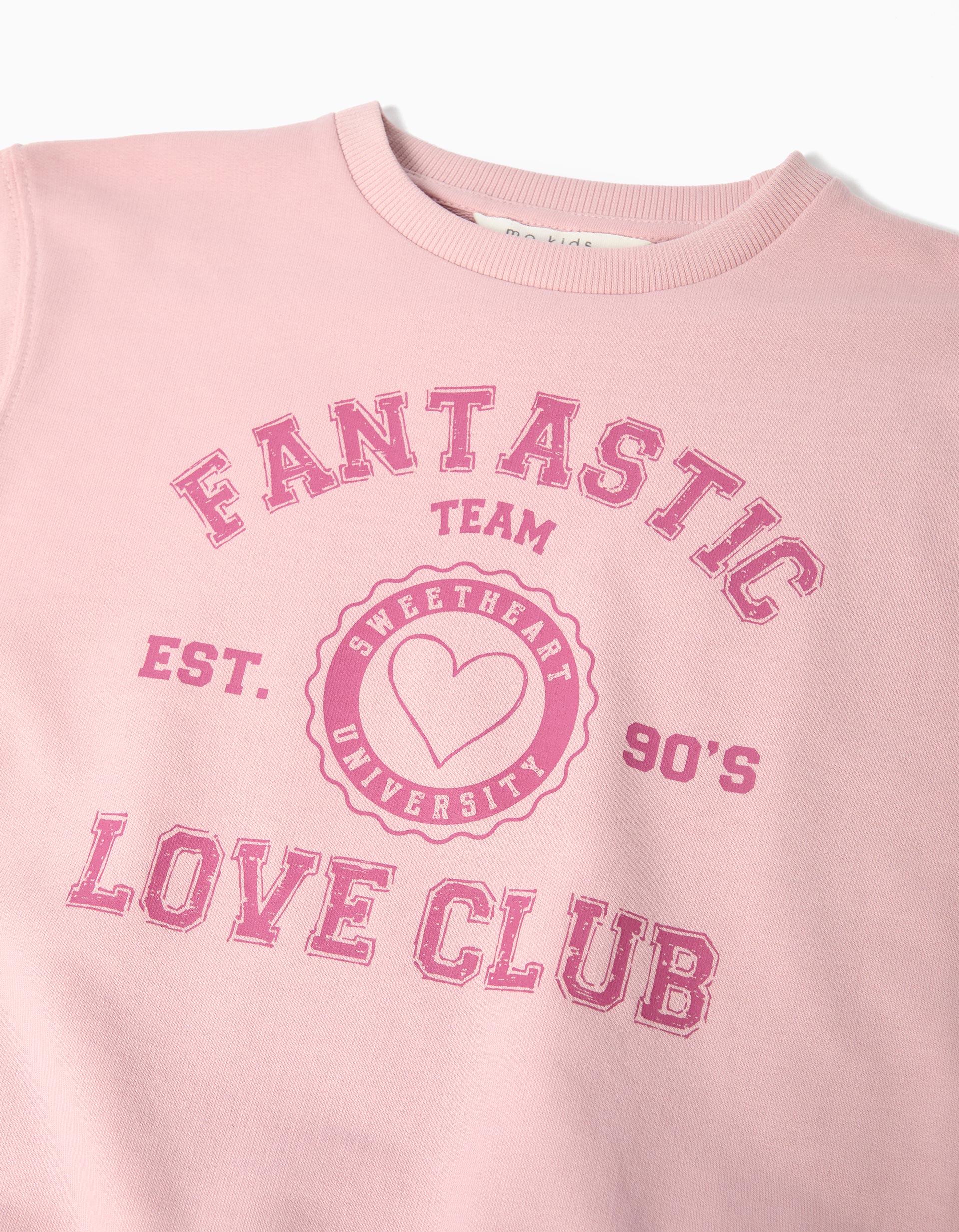 Conjunto Sweatshirt e Leggings, Menina, Rosa Claro