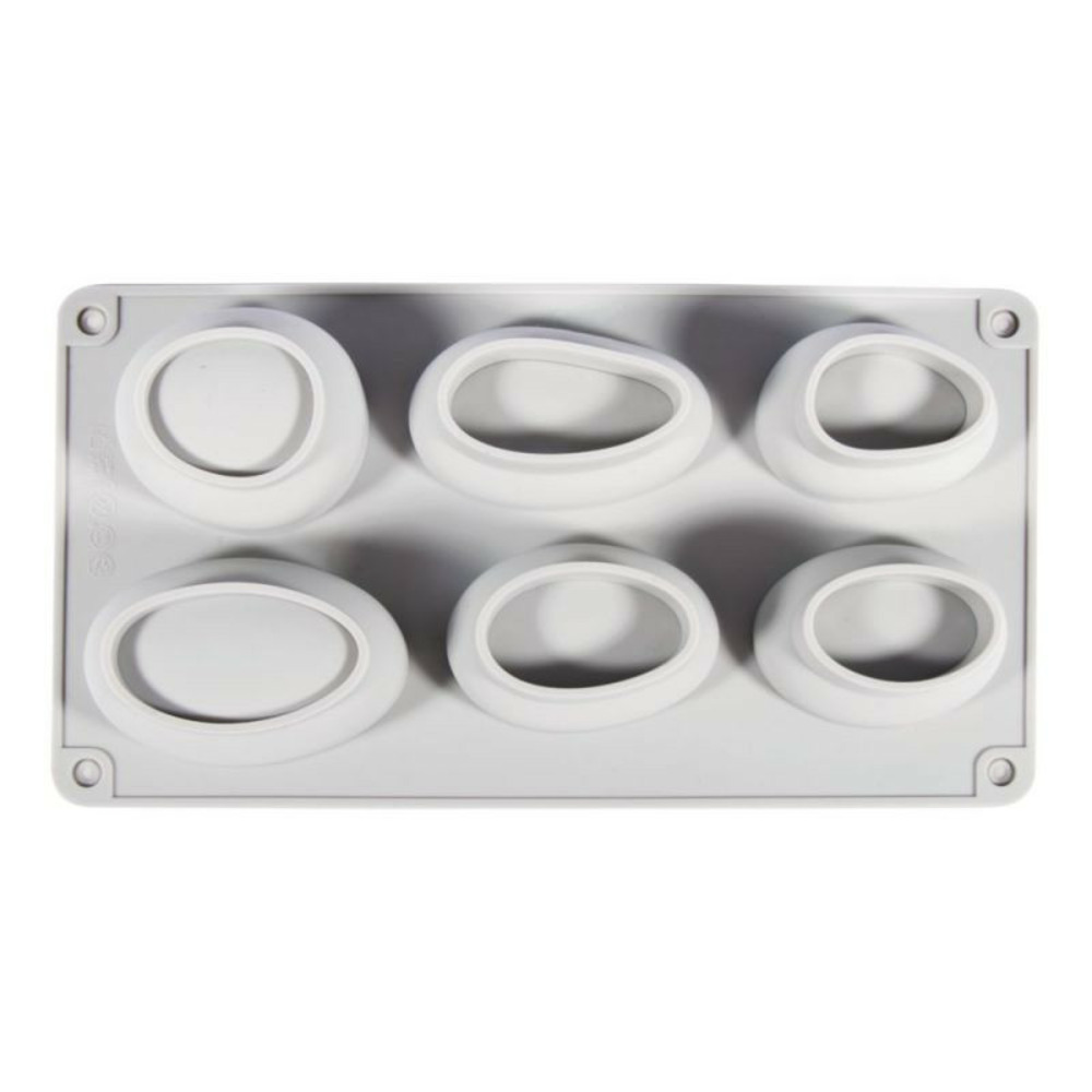 Moule en silicone 6 cailloux et galets 14,5 x 26 x 3,5 cm