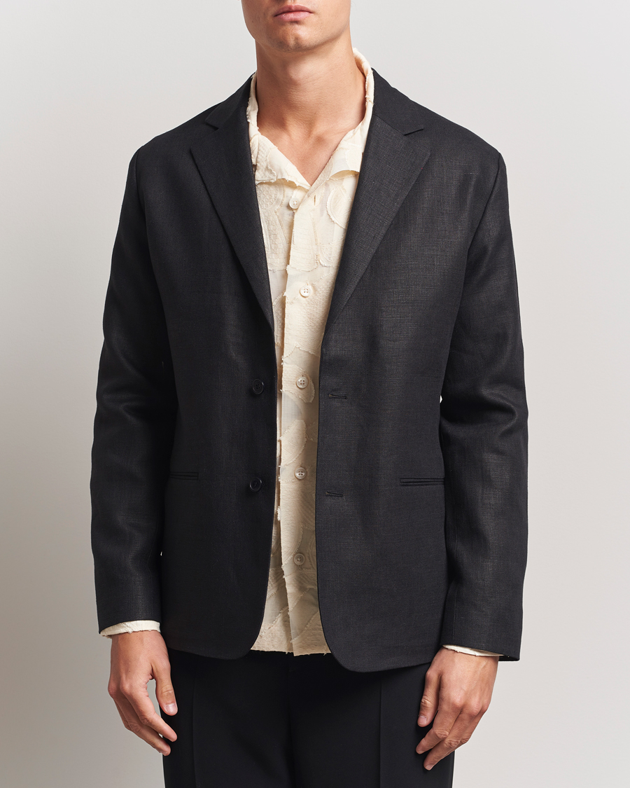 NN07 Timo Linen Blazer Black