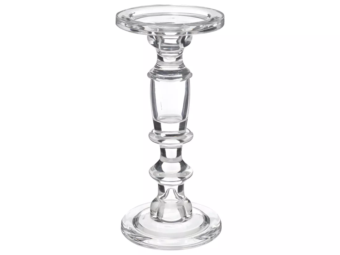 Bougeoir Chandelier en Verre H 24.5 cm