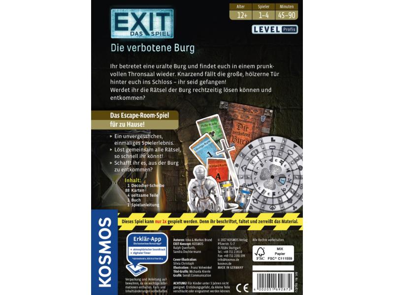 Kosmos Kennerspiel EXIT: Die Verbotene Burg Live-Escape-Feeling im Profi-Level