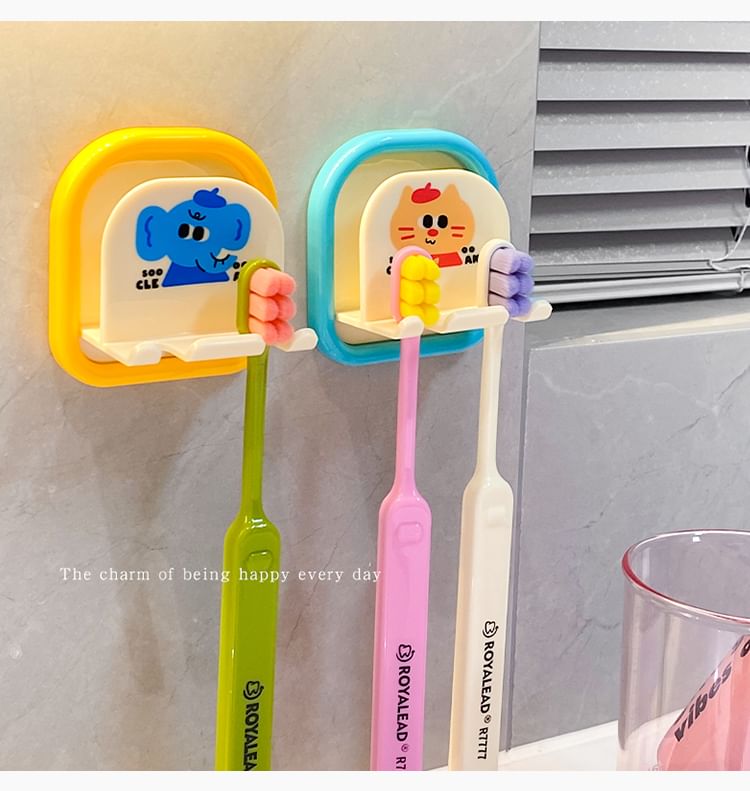 Baburu - Dieren Plastic Kleeftandenborstelhouder / Set