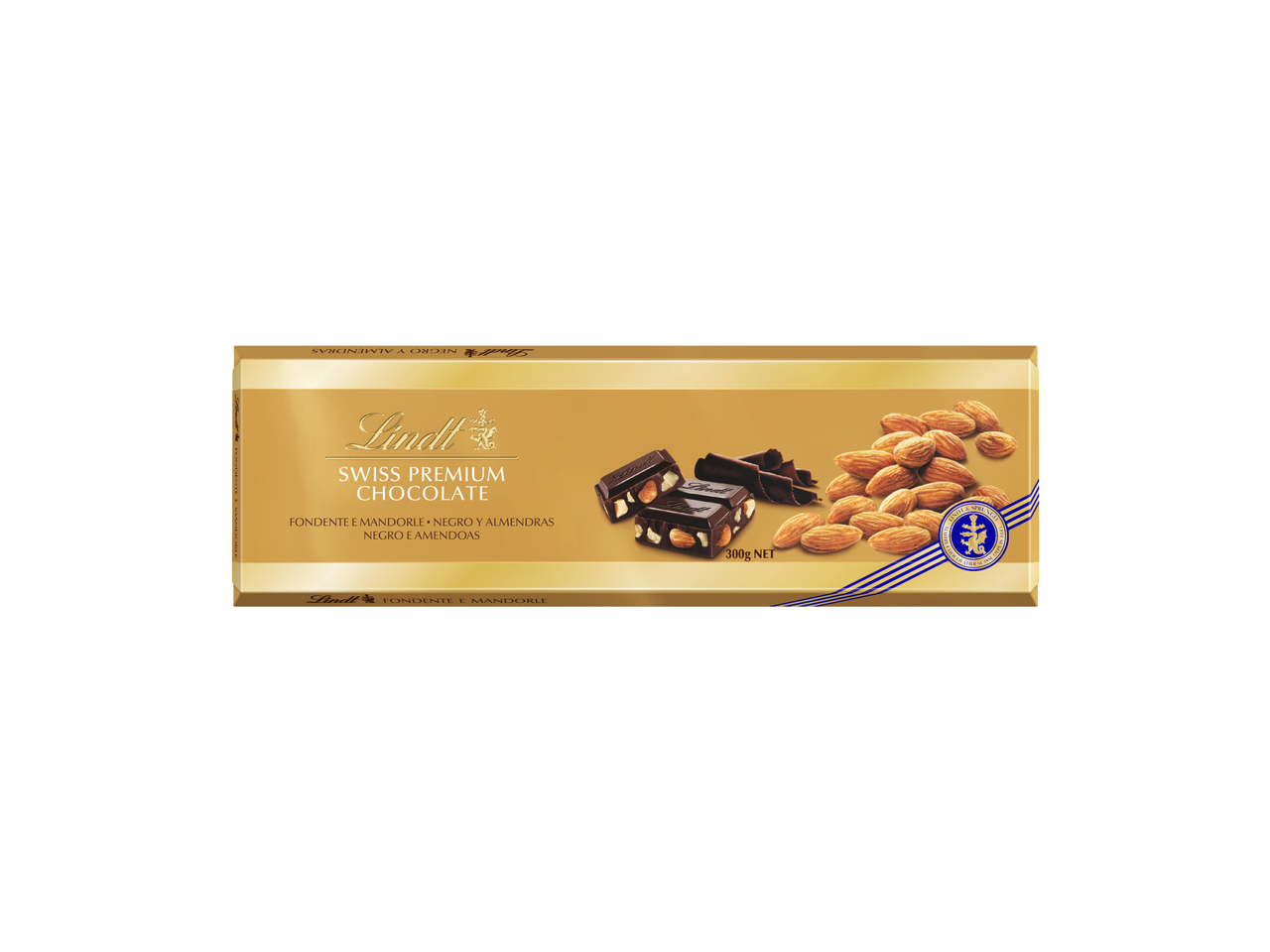 CHOCOLATE NEGRO LINDT GOLD COM AMÊNDOAS 300G