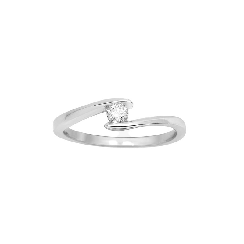 Bague Femme - Or 18 Carats - Diamant 0,14 Carats