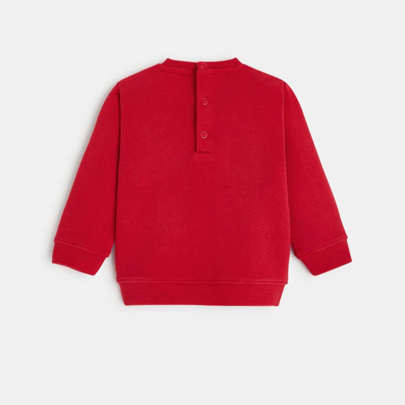 Sweat molleton ours câlin rouge bébé garçon Rouge