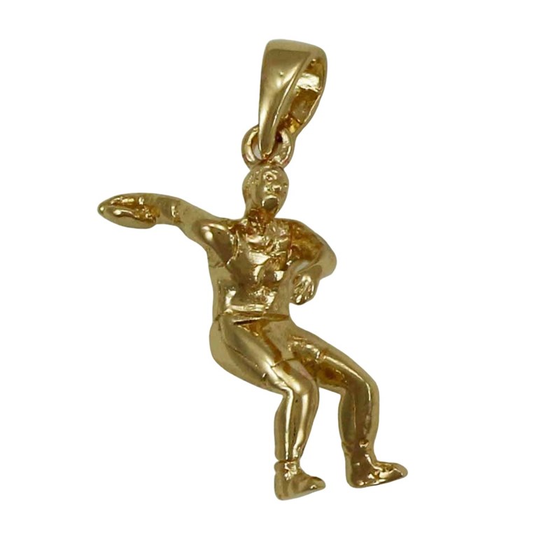 Pendentif athlétisme lancer du disque - Plaqué or