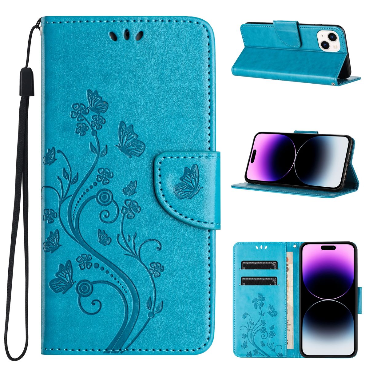 Schutz Handy Hülle für Apple iPhone 15 Case Cover Klapp Tasche Wallet Etuis Neu