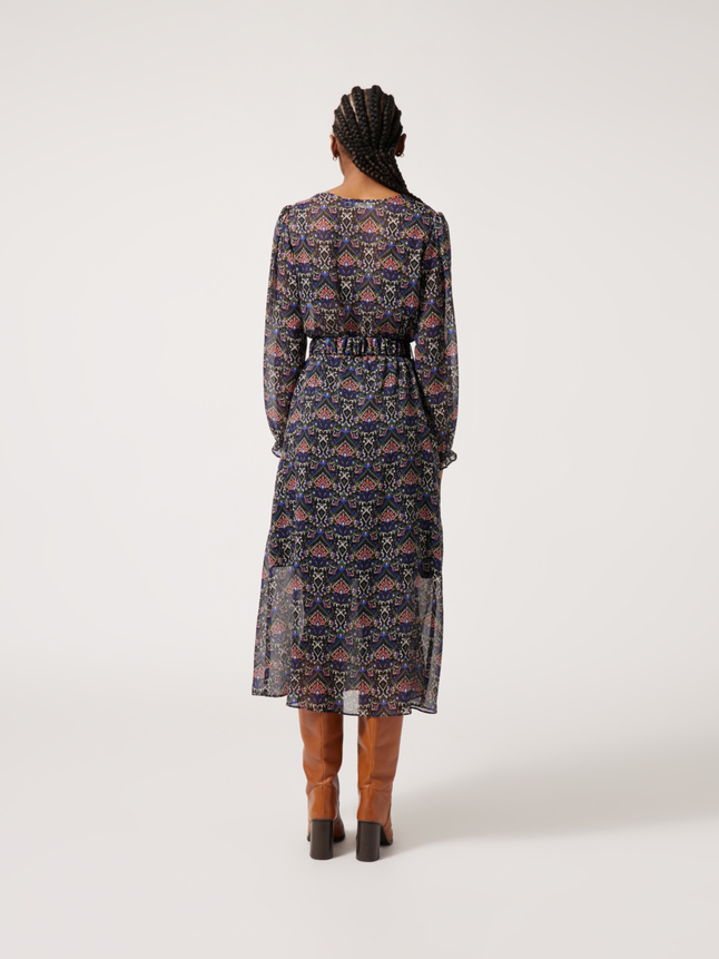 Robe midi à ceinture
