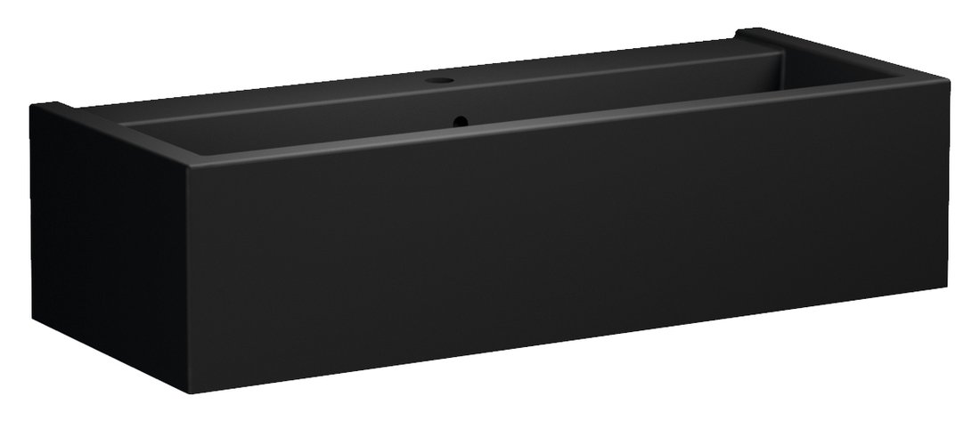 Kerasan Kanaal vrijhangende wastafel zwart mat 100cm