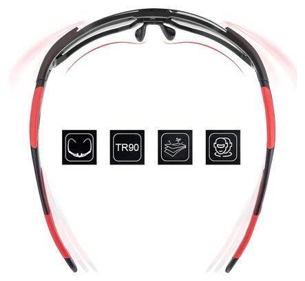 Lunettes de cyclisme polarisées Rockbros 10182 - Rouge