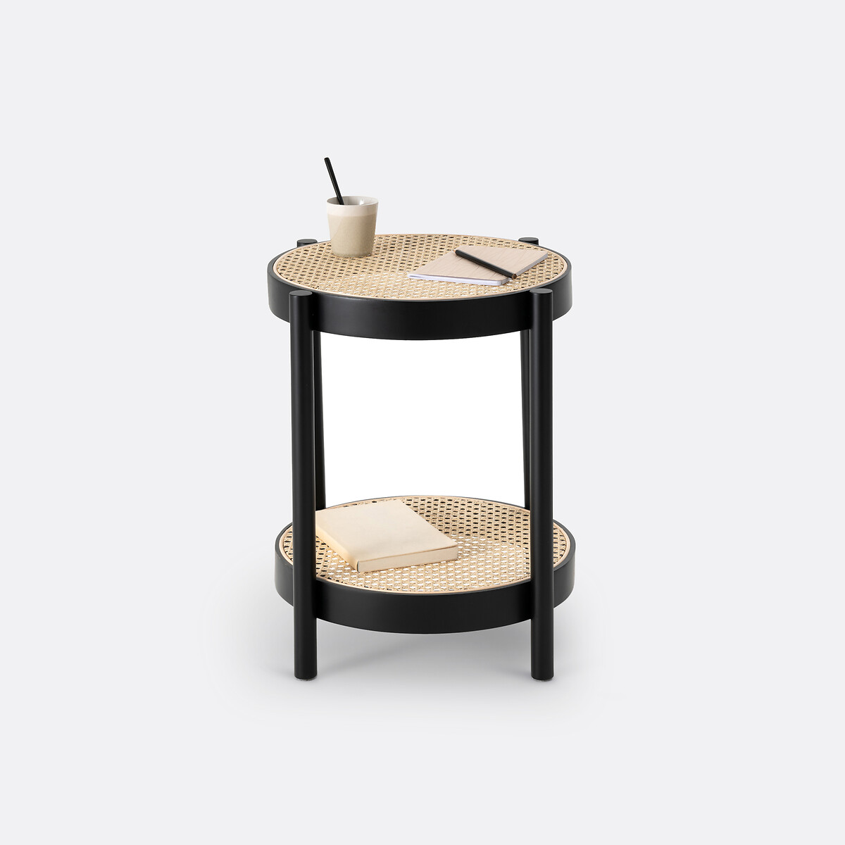 LA REDOUTE INTERIEURS<br>Mesa de cabeceira, 2 tampos em rattan, cedro
