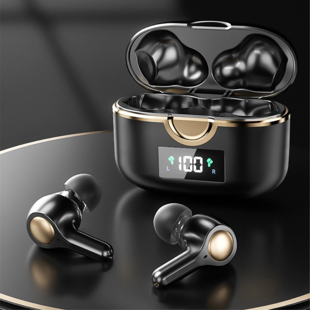 Kabellose TWS Bluetooth 5.0 In-Ear Kopfhörer Headset   Ladecase mit Ladeanzeige (400mAh) - Schwarz