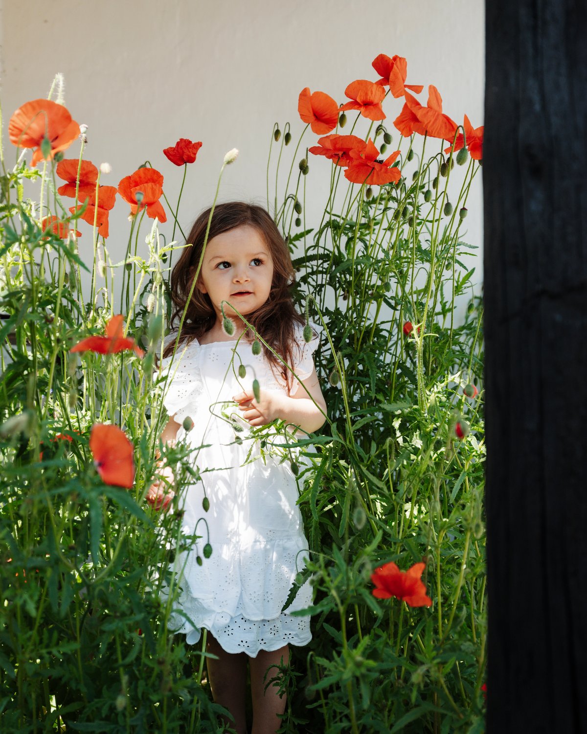 Kjole Barn m/ Broderte Blomster – 100% Bomull | HCKaroline