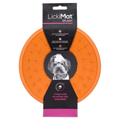 LickiMat Schleckmatte Splash orange 19x19cm
