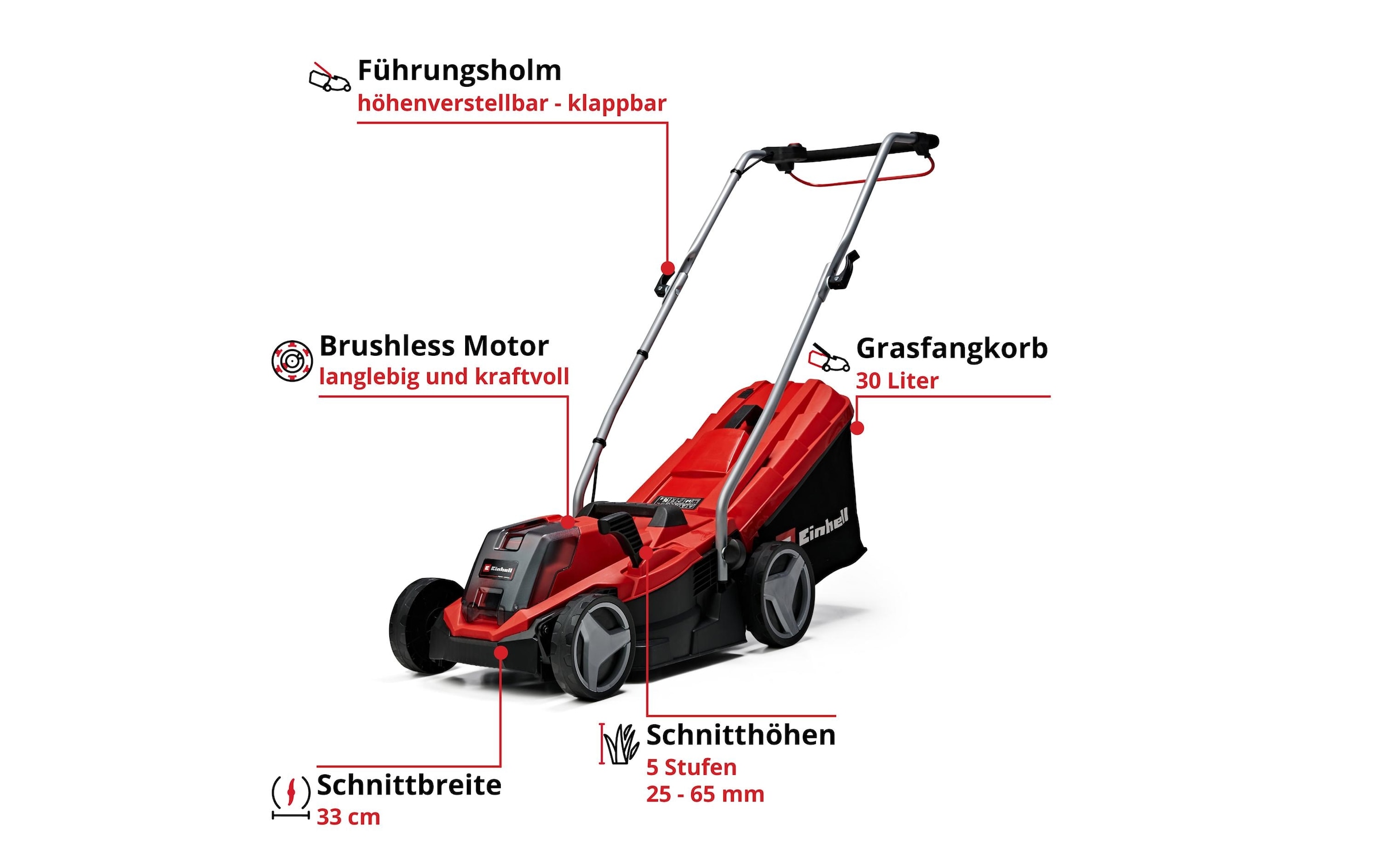 Einhell Akkurasenmäher »GE-CM 18/33 Li-Solo«