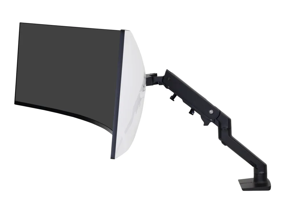 Ergotron HX - Monteringssæt (drejelig arm, klemme til montering på skrivebord, pakning til gennemføring, monterings-hardware, forlængerdel, HD-drejeled) - Constant Force Technology - for LCD-display/kurvet LCD-display - mat sort - skærmstørrelse: up