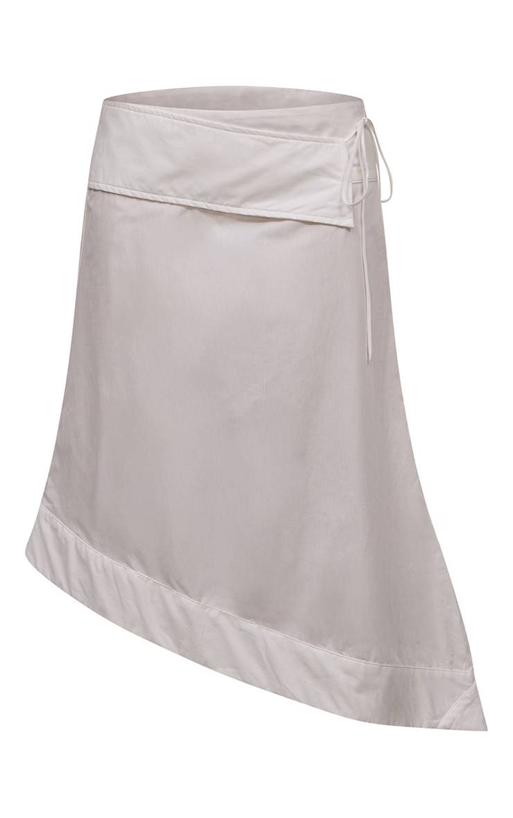 Blanc Jupe Asymétrique À Taille Nouée Et Rabat