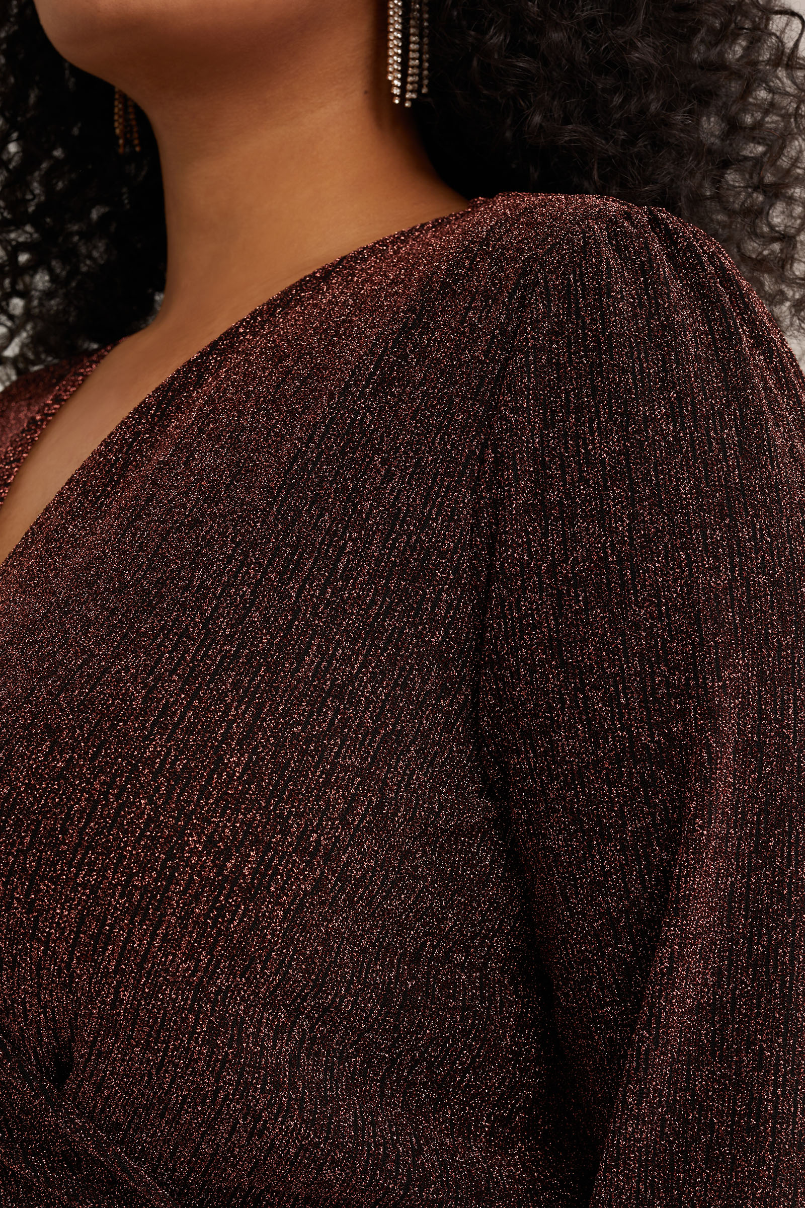 jurk met glittergaren - Curve WE Fashion Rood