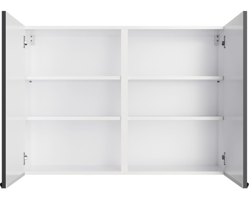 Optifit Linus984 wandkast BxDxH 100 x 34,9 x 70,4 cm, frontkleur antraciet glanzend, corpuskleur wild eiken