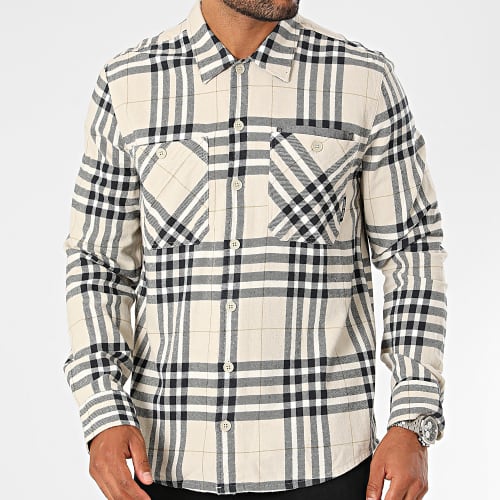 Chemise Manches Longues A Carreaux Turner 10716622D Beige Noir