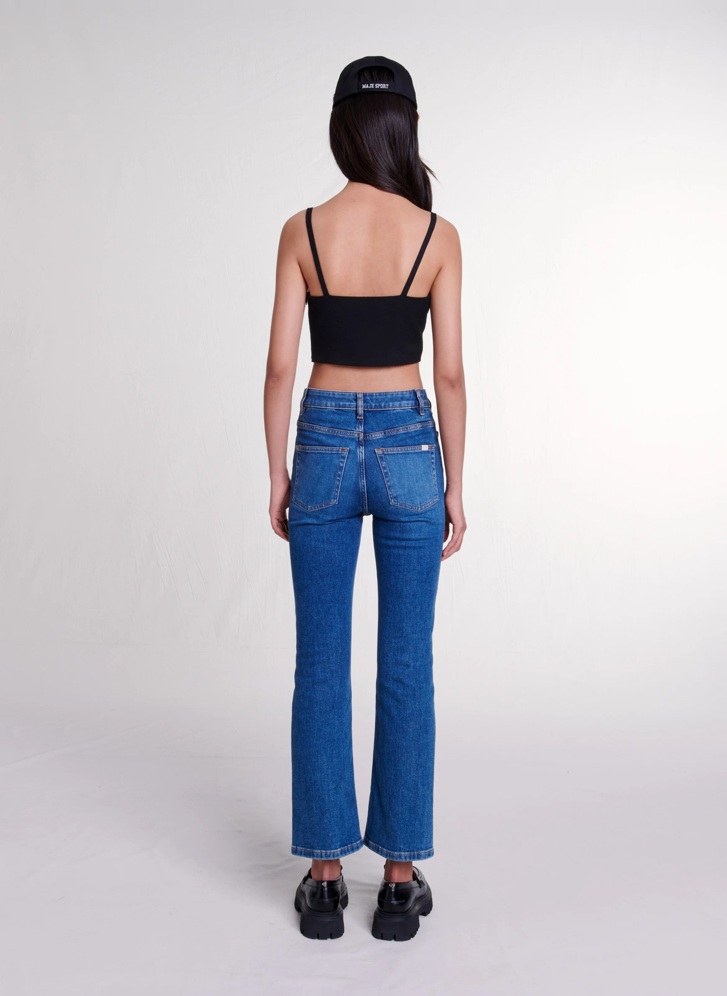 Crop top à strass | Noir