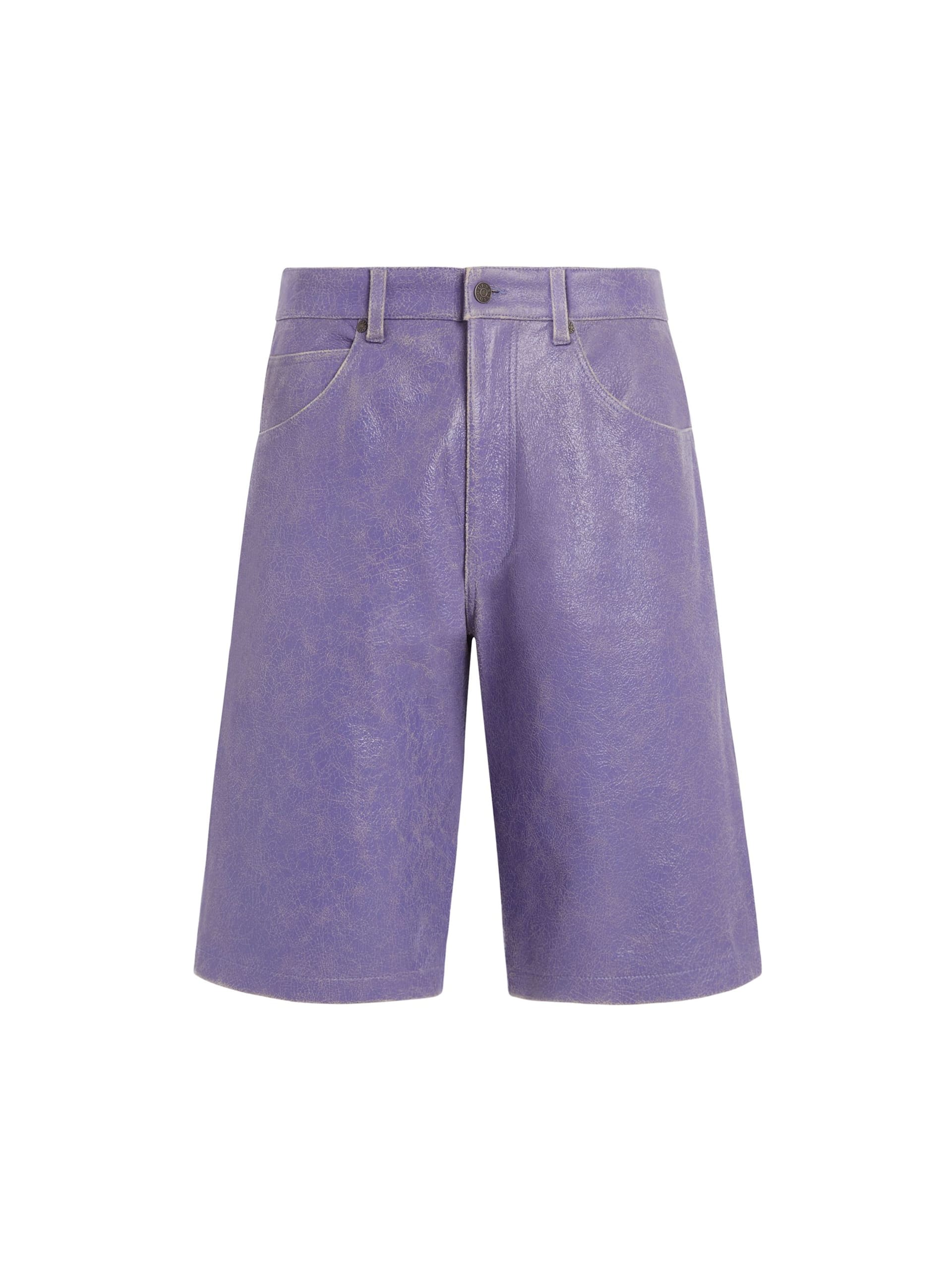 Shorts de couro rachado