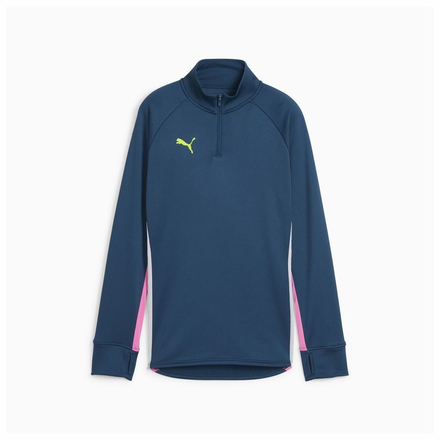 PUMA Maillot d'Entraînement IndividualBlaze Fermeture Éclair 1/4 - Bleu Marine/Electric Lime/Rose Femme