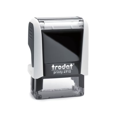 TRODAT Printy 4910 - Tampon personnalisable avec 2 lignes de texte - zone d'impression 26 X 9 MM - blanc
