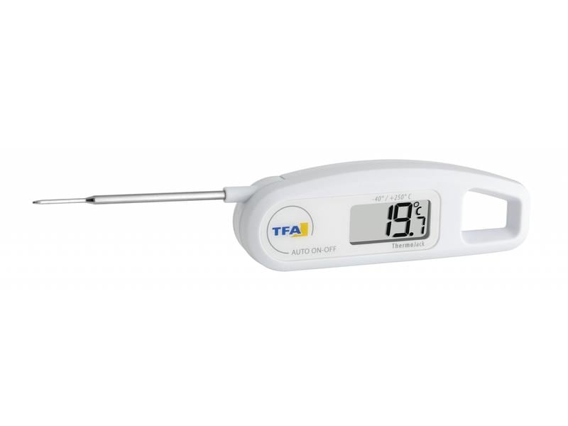 TFA Dostmann Einstichthermometer THERMO JACK, Weiss Digitales Einstichthermometer