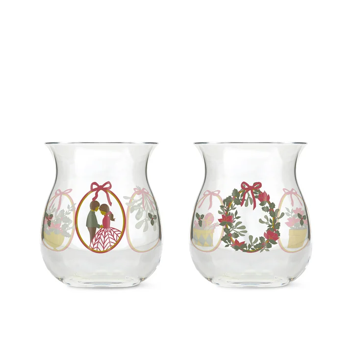Holmegaard - Christmas Weihnachtsteelichthalter 2025, H 7,5 cm, multicolor (2er-Set)