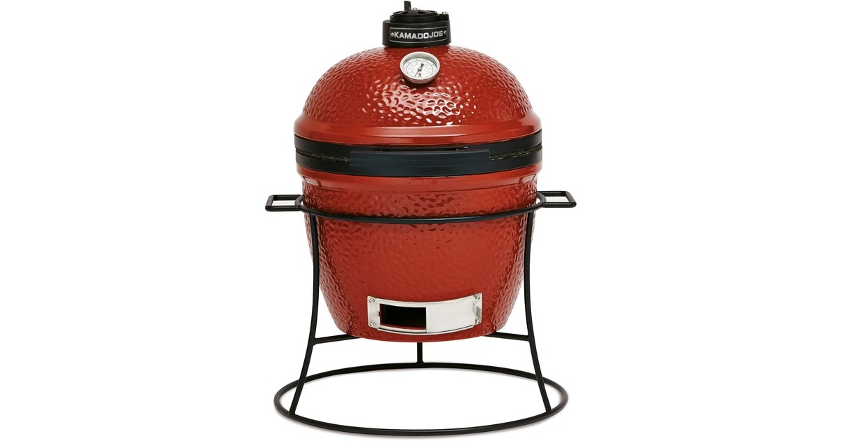 Kamado JoeJunior houtskoolbarbecue  (Rood/zwart, Ø 34 cm)